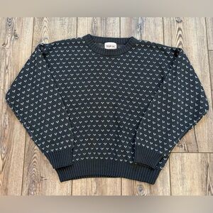 Vintage 80s 90s Perspective Knit Sweater Made in Korea M